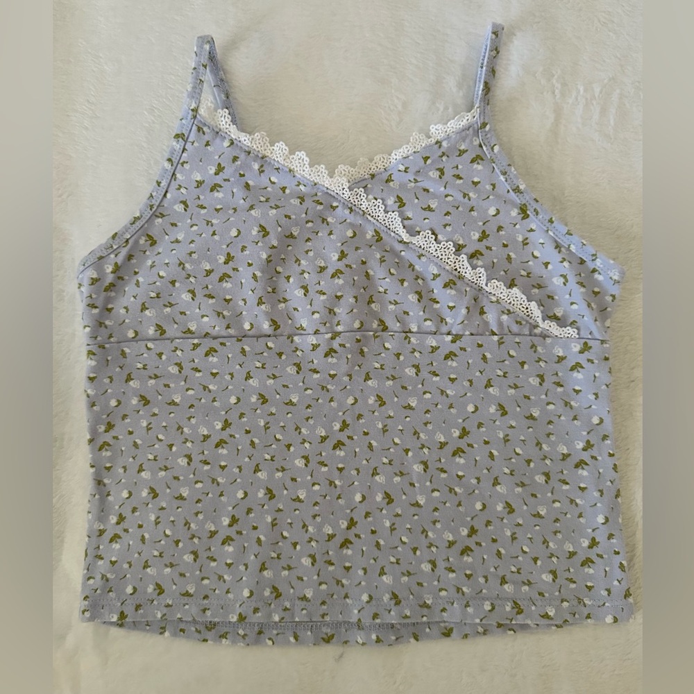 Girls Art Class lavender floral tank top